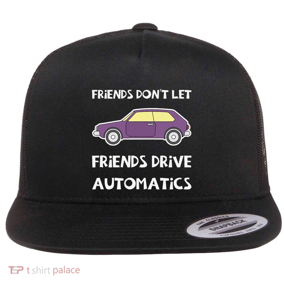 Manual Transmission Car Driving Enthusiast Stick Shift Humor Flat Bill Trucker Hat