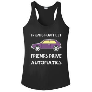 Manual Transmission Car Driving Enthusiast Stick Shift Humor Ladies PosiCharge Competitor Racerback Tank