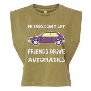 Manual Transmission Car Driving Enthusiast Stick Shift Humor Garment-Dyed Women's Muscle Tee