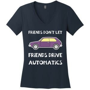 Manual Transmission Car Driving Enthusiast Stick Shift Humor Women's V-Neck T-Shirt