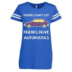 Manual Transmission Car Driving Enthusiast Stick Shift Humor Enza Ladies Jersey Football T-Shirt