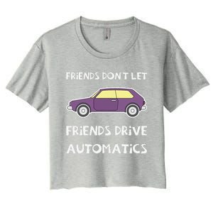 Manual Transmission Car Driving Enthusiast Stick Shift Humor Women's Crop Top Tee