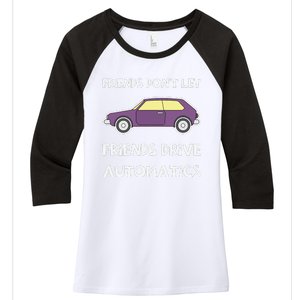 Manual Transmission Car Driving Enthusiast Stick Shift Humor Women's Tri-Blend 3/4-Sleeve Raglan Shirt