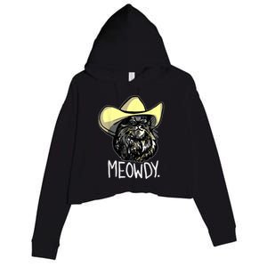 Meowdy Texas Cat Meme Crop Fleece Hoodie