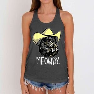 Meowdy Texas Cat Meme Women's Knotted Racerback Tank