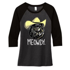 Meowdy Texas Cat Meme Women's Tri-Blend 3/4-Sleeve Raglan Shirt