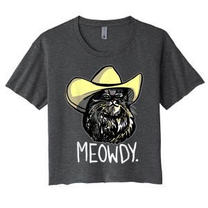 Meowdy Texas Cat Meme Women's Crop Top Tee