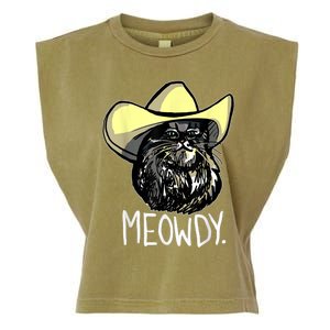 Meowdy Texas Cat Meme Garment-Dyed Women's Muscle Tee