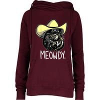 Meowdy Texas Cat Meme Womens Funnel Neck Pullover Hood