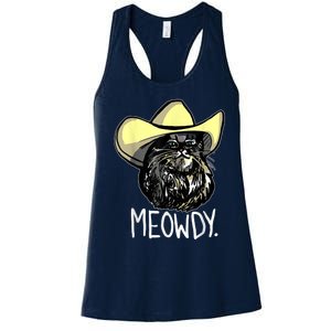 Meowdy Texas Cat Meme Women's Racerback Tank