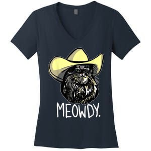 Meowdy Texas Cat Meme Women's V-Neck T-Shirt