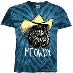 Meowdy Texas Cat Meme Kids Tie-Dye T-Shirt