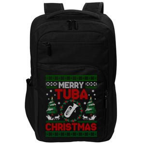 Merry Tuba Christmas Ugly Music Instrument Ugly Xmas Impact Tech Backpack