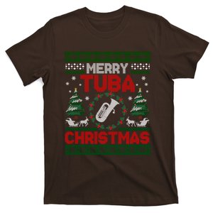 Merry Tuba Christmas Ugly Music Instrument Ugly Xmas T-Shirt