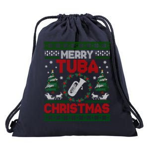 Merry Tuba Christmas Ugly Music Instrument Ugly Xmas Drawstring Bag