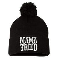 Mama Tried Country Outlaw Music Pom Pom 12in Knit Beanie