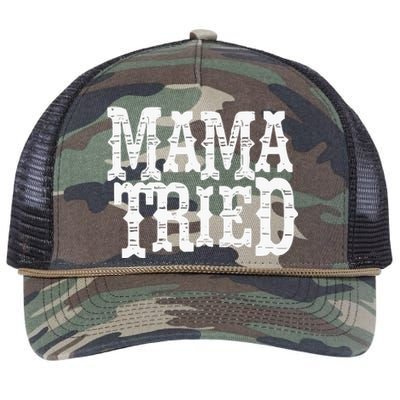 Mama Tried Country Outlaw Music Retro Rope Trucker Hat Cap