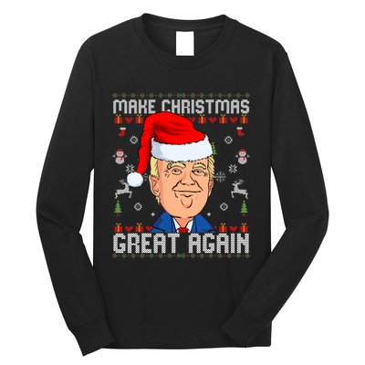 Make This Christmas Great Again Funny Donald Trump Ugly Sweater Long Sleeve Shirt