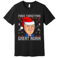 Make This Christmas Great Again Funny Donald Trump Ugly Sweater Premium T-Shirt