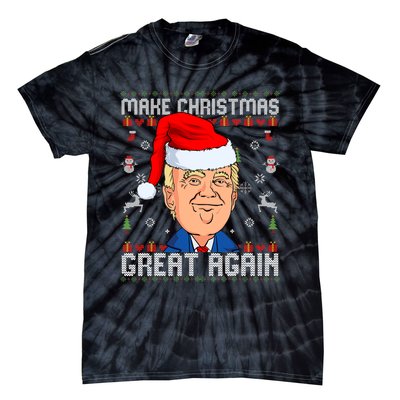 Make This Christmas Great Again Funny Donald Trump Ugly Sweater Tie-Dye T-Shirt