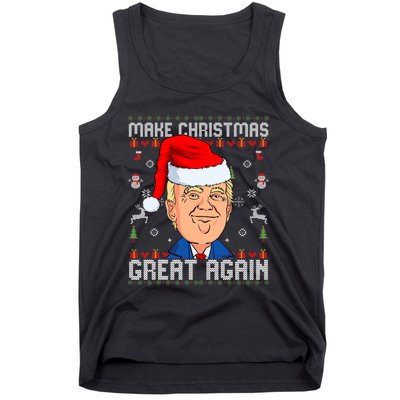 Make This Christmas Great Again Funny Donald Trump Ugly Sweater Tank Top