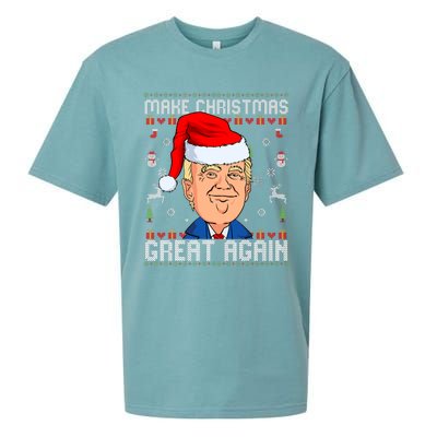 Make This Christmas Great Again Funny Donald Trump Ugly Sweater Sueded Cloud Jersey T-Shirt