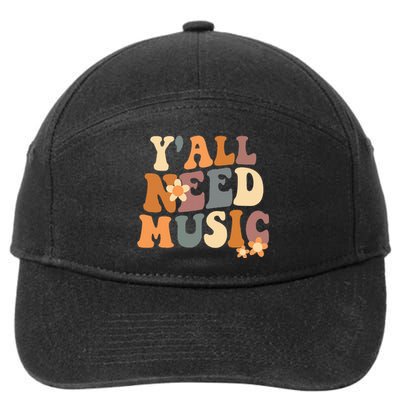 Music Teacher Cute Back To School YAll Need Music 7-Panel Snapback Hat