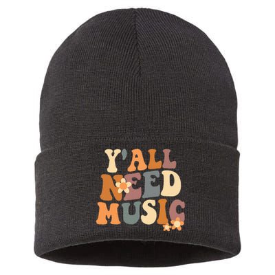 Music Teacher Cute Back To School YAll Need Music Sustainable Knit Beanie