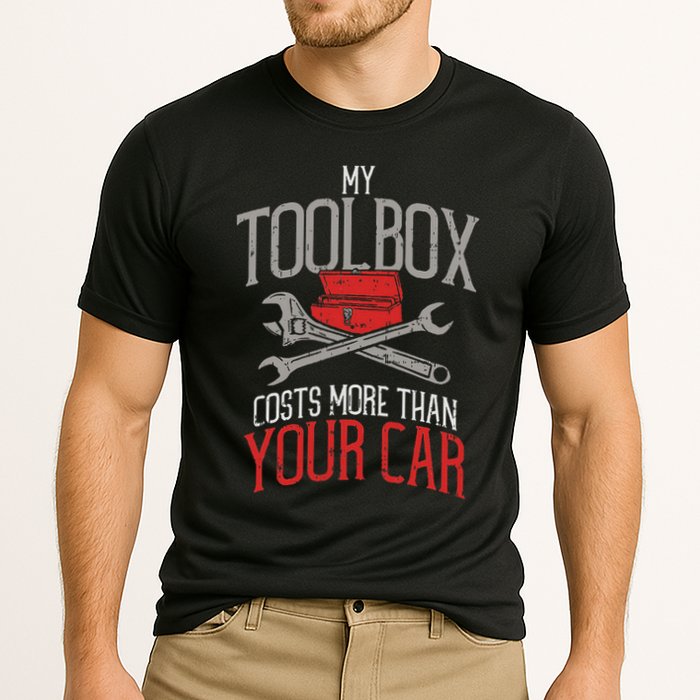 My Toolbox Costs More Than Your Car Funny Auto Mechanic Cooling Performance Crew T-Shirt