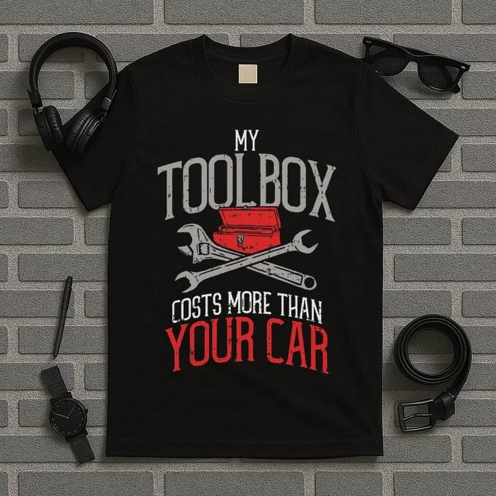 My Toolbox Costs More Than Your Car Funny Auto Mechanic T-Shirt