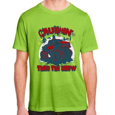 Monster Truck Crushin Thru The Snow Winter Adult ChromaSoft Performance T-Shirt