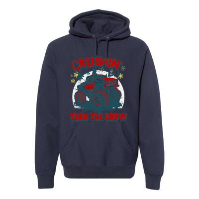 Monster Truck Crushin Thru The Snow Winter Premium Hoodie