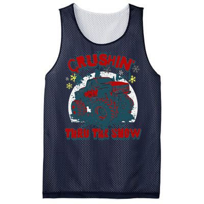 Monster Truck Crushin Thru The Snow Winter Mesh Reversible Basketball Jersey Tank