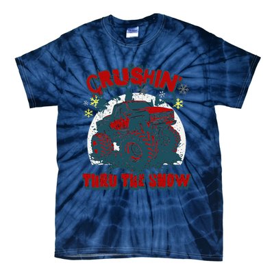 Monster Truck Crushin Thru The Snow Winter Tie-Dye T-Shirt