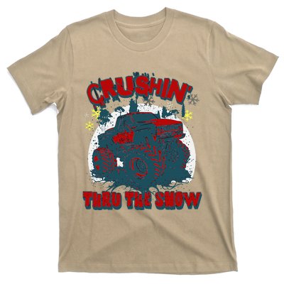 Monster Truck Crushin Thru The Snow Winter T-Shirt