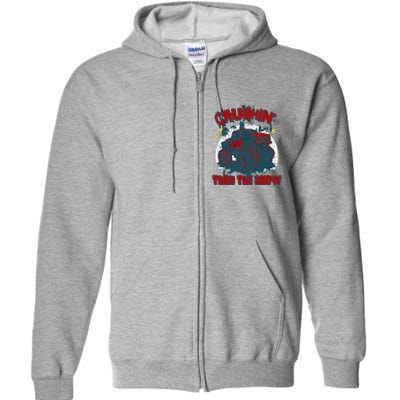 Monster Truck Crushin Thru The Snow Winter Full Zip Hoodie