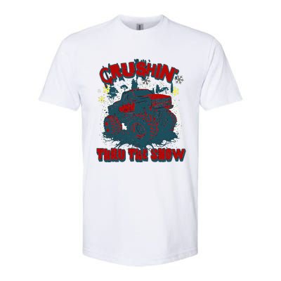 Monster Truck Crushin Thru The Snow Winter Softstyle CVC T-Shirt