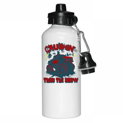 Monster Truck Crushin Thru The Snow Winter Aluminum Water Bottle