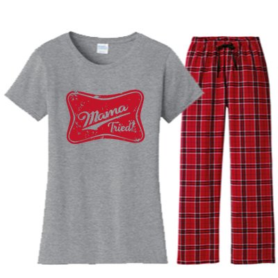 Mama Tried Country Outlaw Music Western Women's Flannel Pajama Set