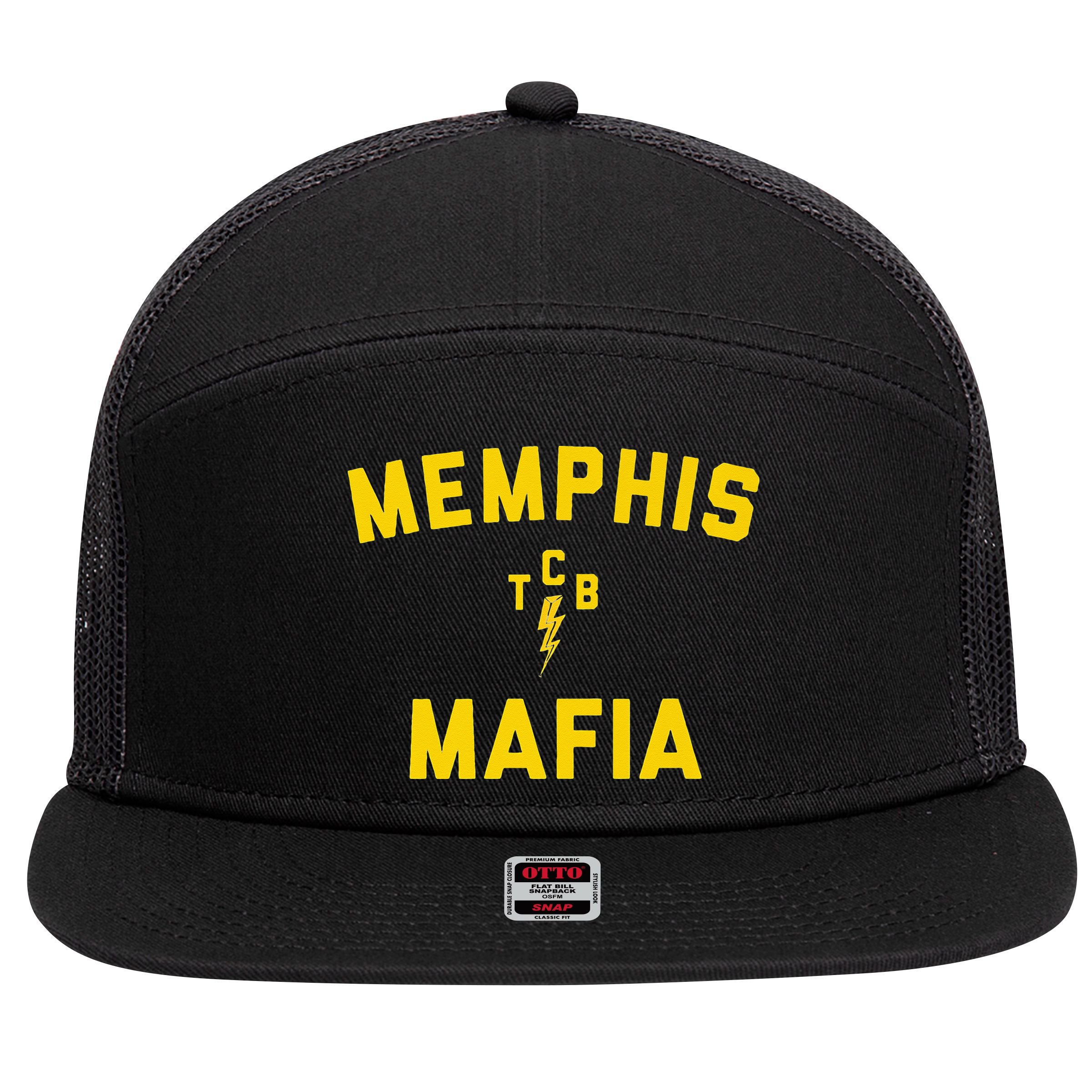 Memphis Tennessee Classic Rock Music The 70s Retro TCB 7 Panel Mesh Trucker Snapback Hat