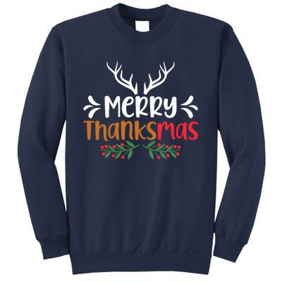 Merry Thanksmas Christmas Thanksgiving Turkey Santa Sweatshirt