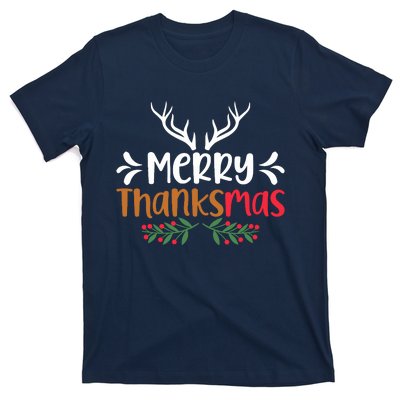 Merry Thanksmas Christmas Thanksgiving Turkey Santa T-Shirt