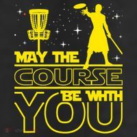 May The Course Be With You - Disc Golf Player Disc Golfer 7 Panel Mesh Trucker Snapback Hat
