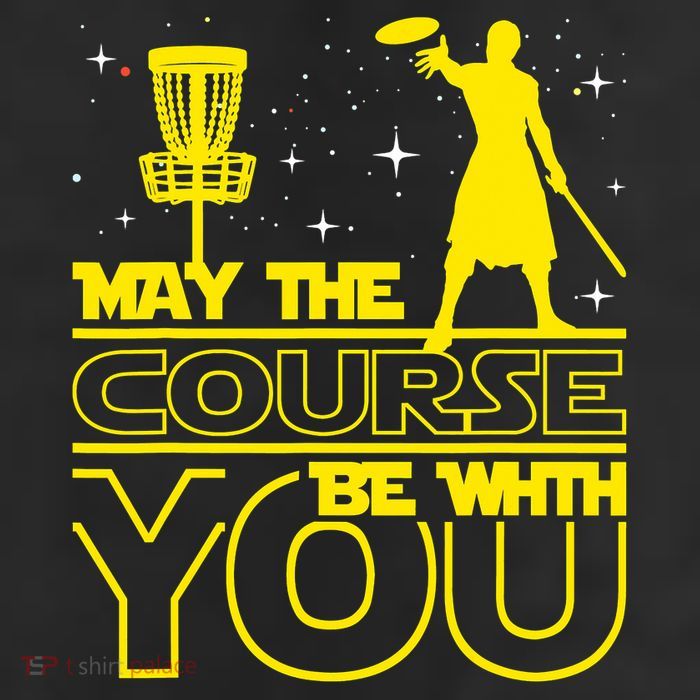 May The Course Be With You - Disc Golf Player Disc Golfer 7 Panel Mesh Trucker Snapback Hat