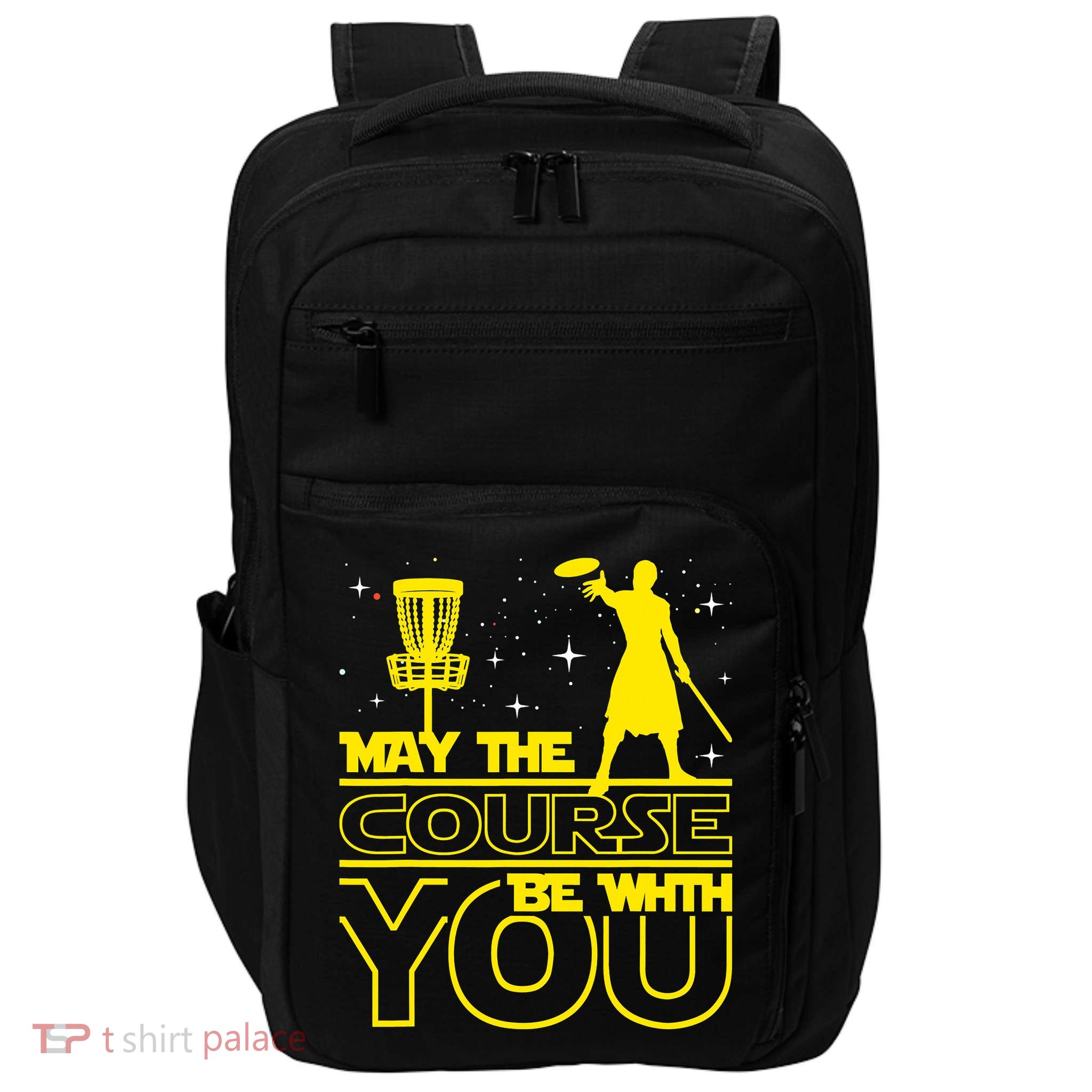 May The Course Be With You - Disc Golf Player Disc Golfer Impact Tech Backpack
