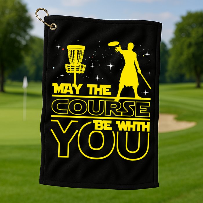May The Course Be With You - Disc Golf Player Disc Golfer Golf Towel