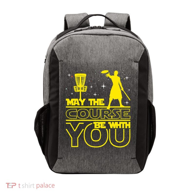 May The Course Be With You - Disc Golf Player Disc Golfer Vector Backpack