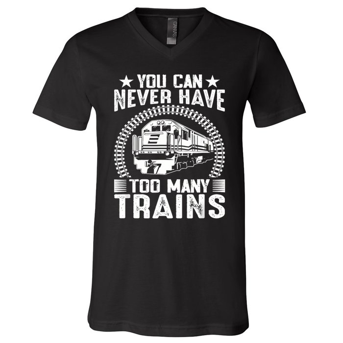 Model Train Collector For Railroad Train Collecting Lover V-Neck T-Shirt