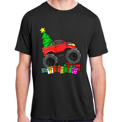 Monster Truck Christmas Tree Adult ChromaSoft Performance T-Shirt