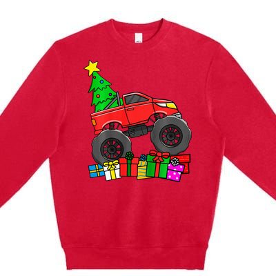 Monster Truck Christmas Tree Premium Crewneck Sweatshirt